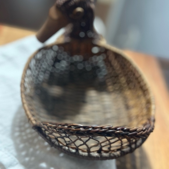 A Vintage Woven Duck Basket with Brown Eggs - Picture 2 of 8